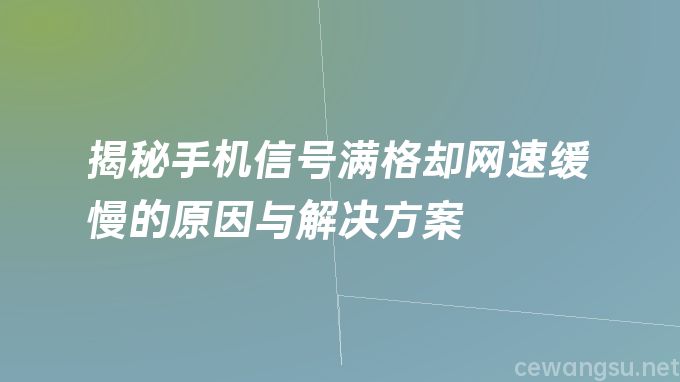 揭秘手机信号满格却网速缓慢的原因与解决方案