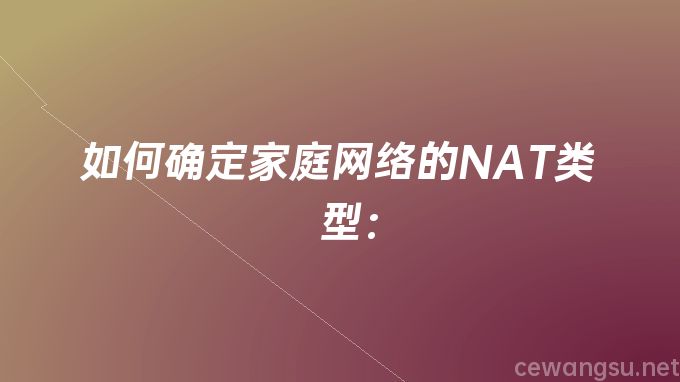 如何确定家庭网络的NAT类型：